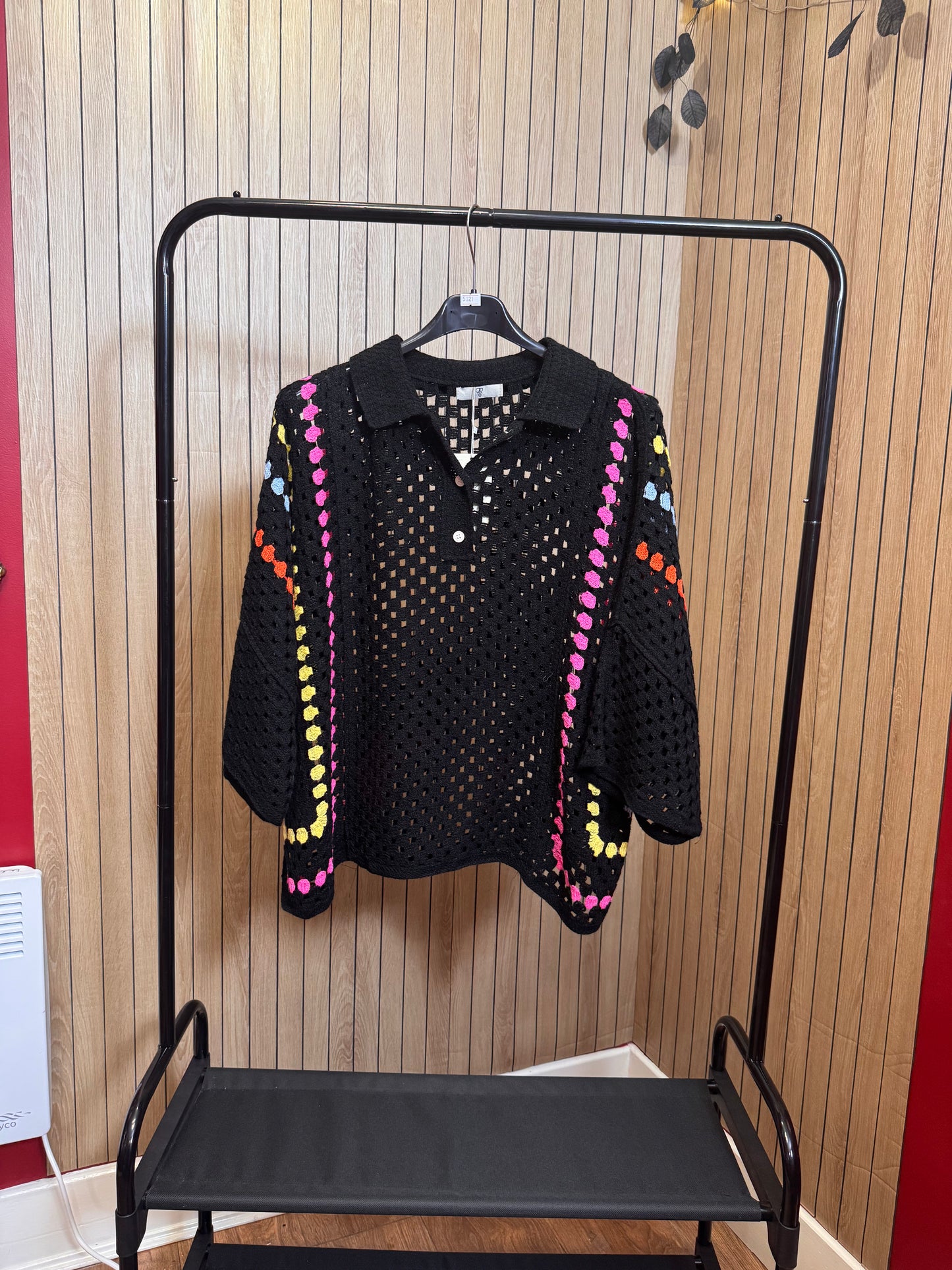 Crochet Knit Striped Top