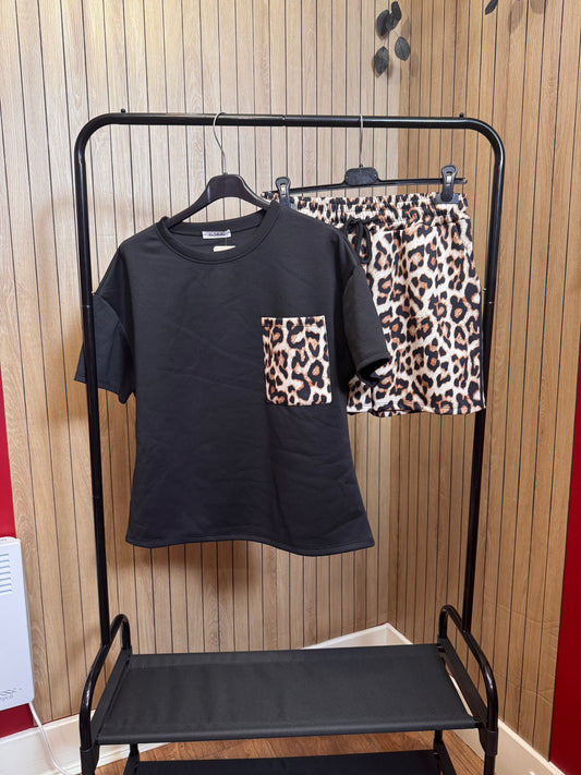 Leopard Two Piece Co-ord Shorts Set